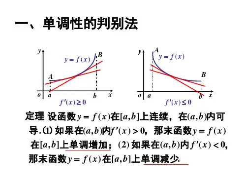 单调性极值及判定最大值最小值