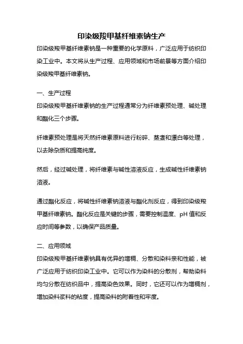 印染级羧甲基纤维素钠生产