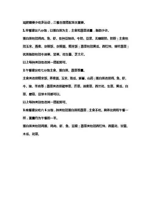 减脂食谱构成