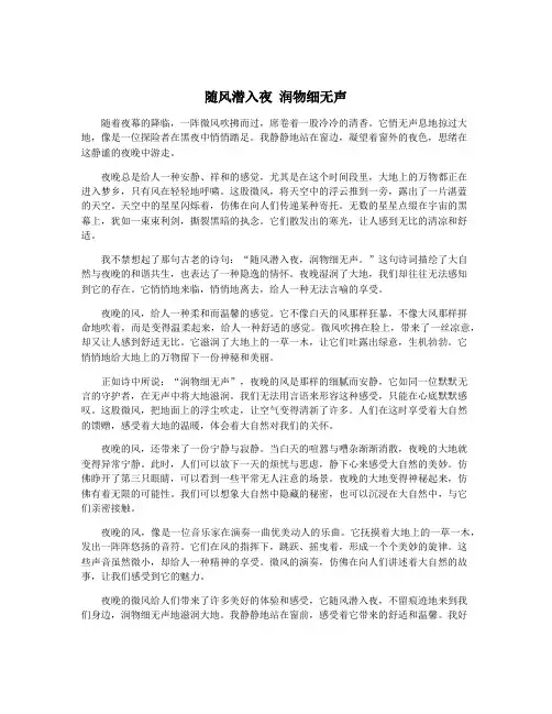 随风潜入夜 润物细无声