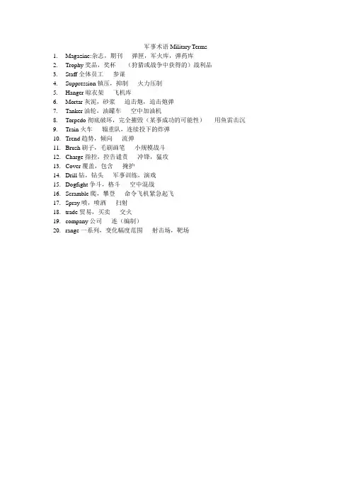 军事术语Military Terms