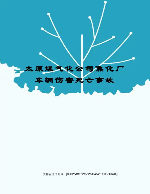 太原煤气化公司焦化厂车辆伤害死亡事故