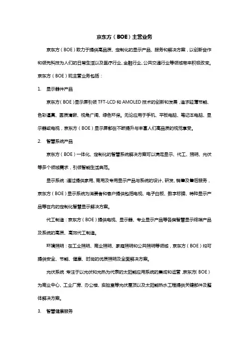 京东方(BOE)主营业务