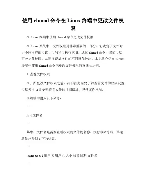使用chmod命令在Linux终端中更改文件权限