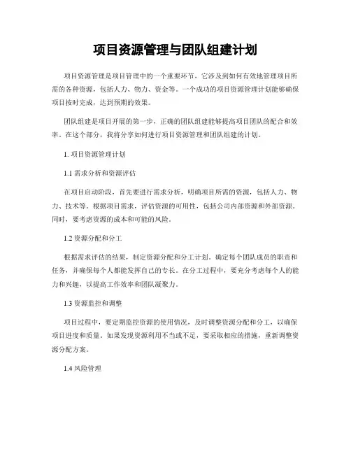 项目资源管理与团队组建计划
