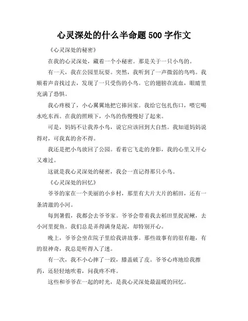 心灵深处的什么半命题500字作文