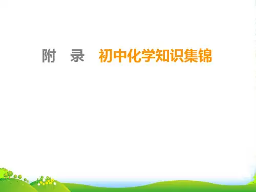 人教版九年级化学课件：附录 初中化学知识集锦(共18张PPT)