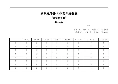 (谈话节目)导播实习台本