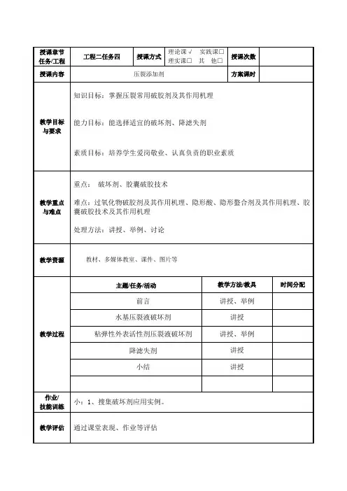 石油化工技术专业《压裂添加剂(下)》