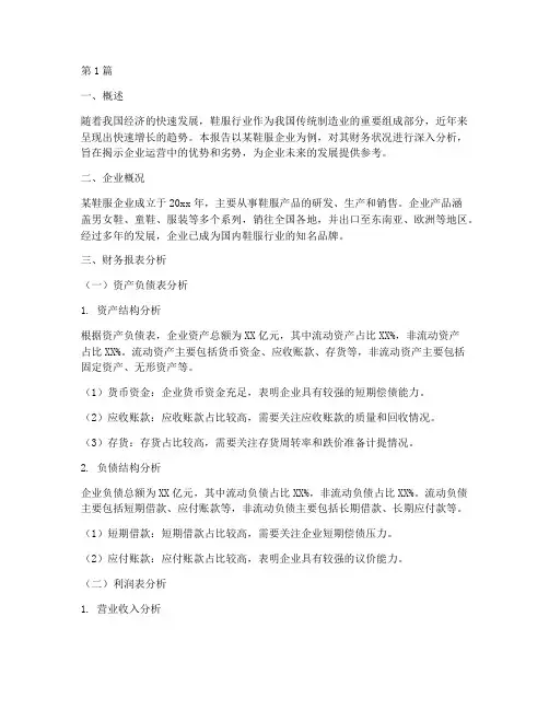 鞋服类企业财务分析报告(3篇)