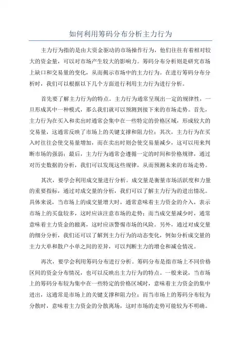 如何利用筹码分布分析主力行为