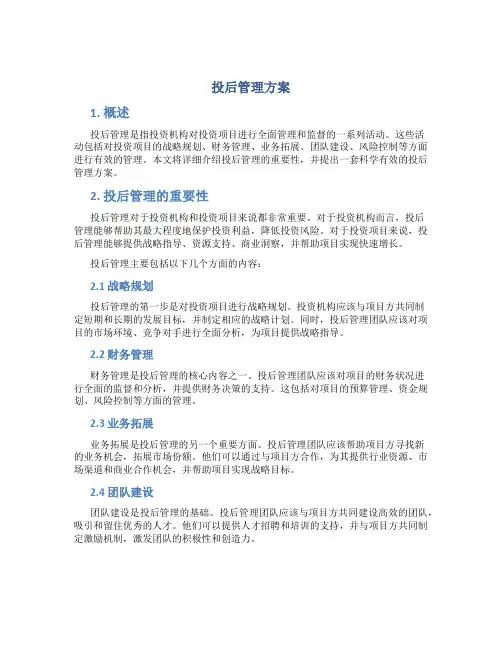 投后管理方案