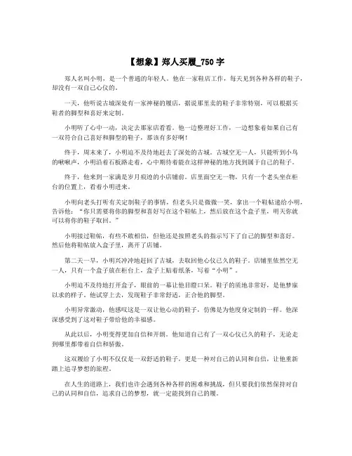 【想象】郑人买履_750字