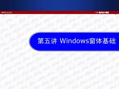 Windows窗体基础精品PPT课件