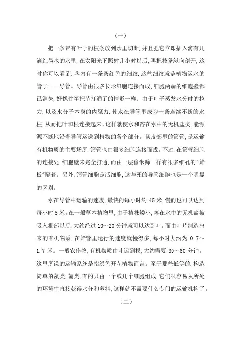 观察藻类植物的设计说明