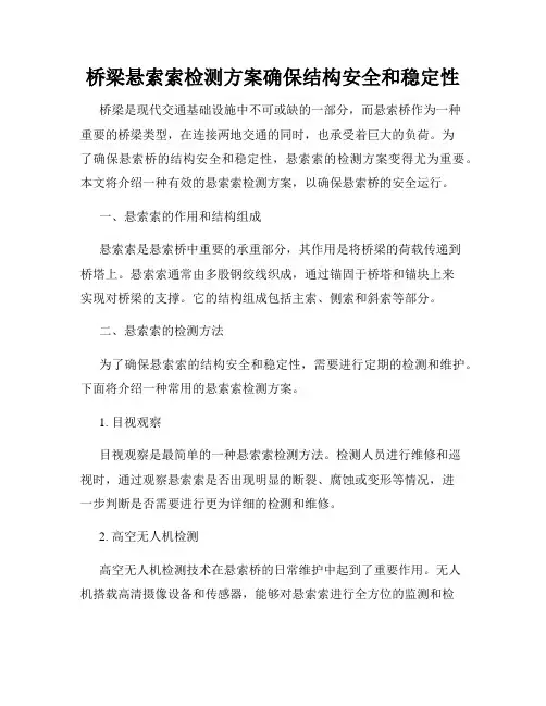 桥梁悬索索检测方案确保结构安全和稳定性