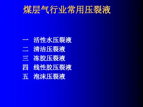 煤层气行业压裂液- 相当经典