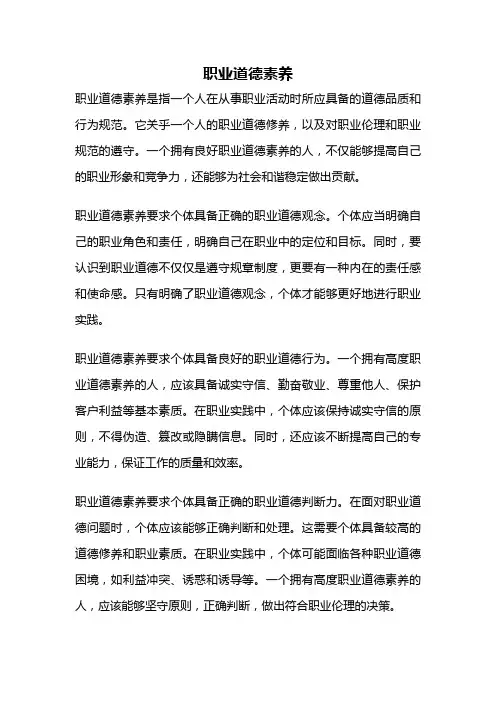 职业道德素养
