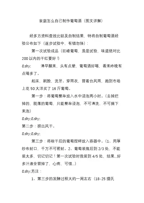 家庭怎么自己制作葡萄酒(图文详解)