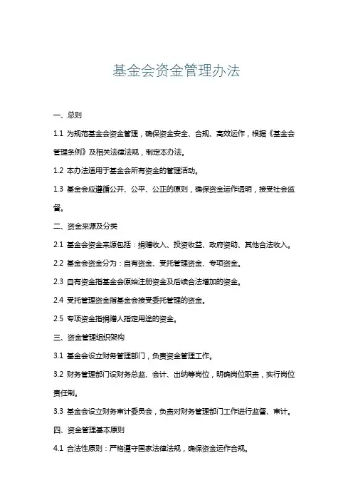 基金会资金管理办法