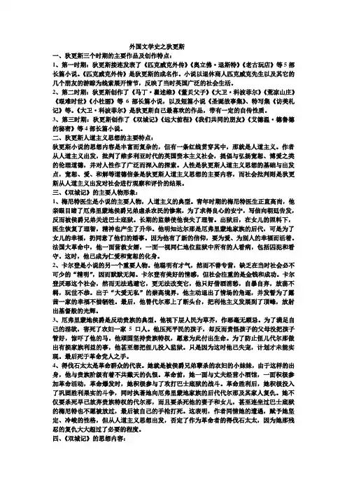 外国文学史之狄更斯