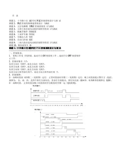 10个PLC设计课题