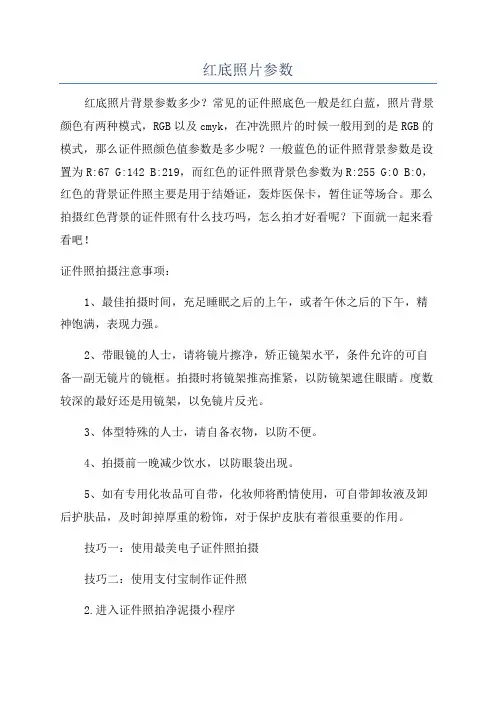 红底照片参数