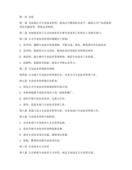 公司对专业技术的管理制度