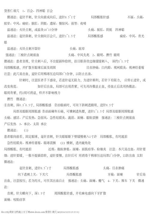 贺普仁效穴——精选推荐