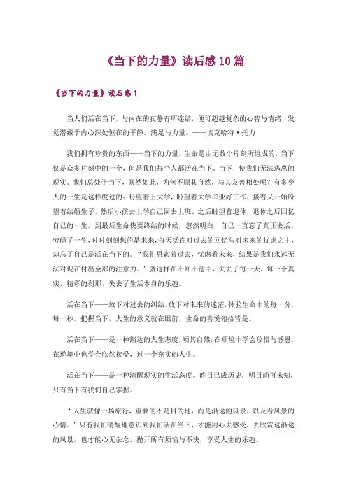 《当下的力量》读后感10篇