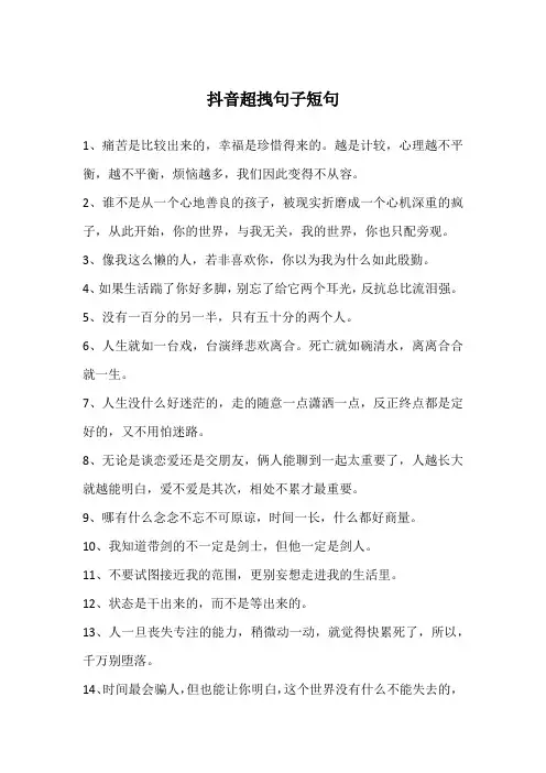 抖音超拽句子短句