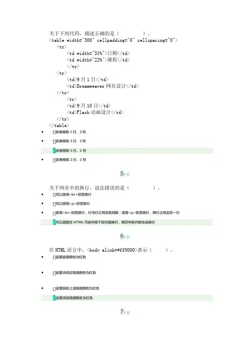 网页设计与制作(Dreamweaver + Fireworks + Flash)(20秋)形考作业3