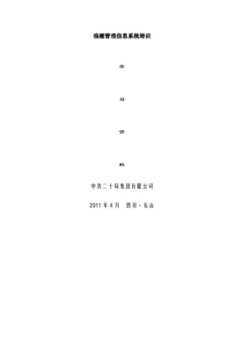 0、浪潮gs管理软件日常操作手册