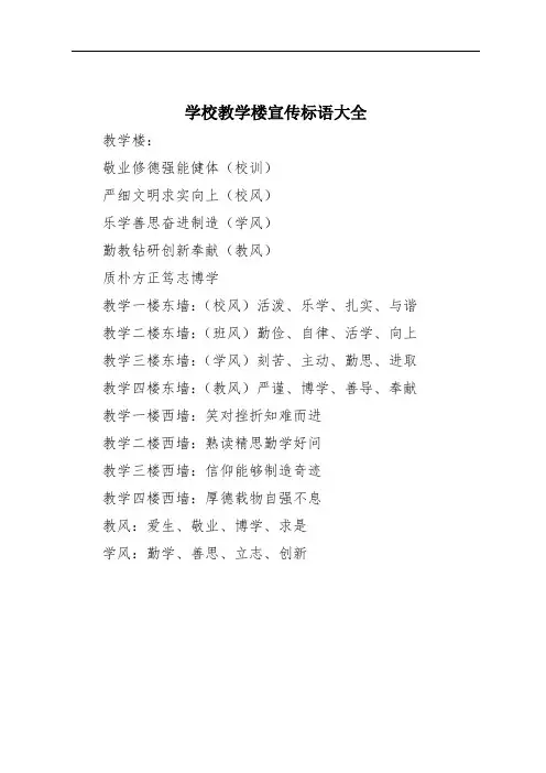 学校教学楼宣传标语大全