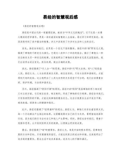 易经的智慧观后感