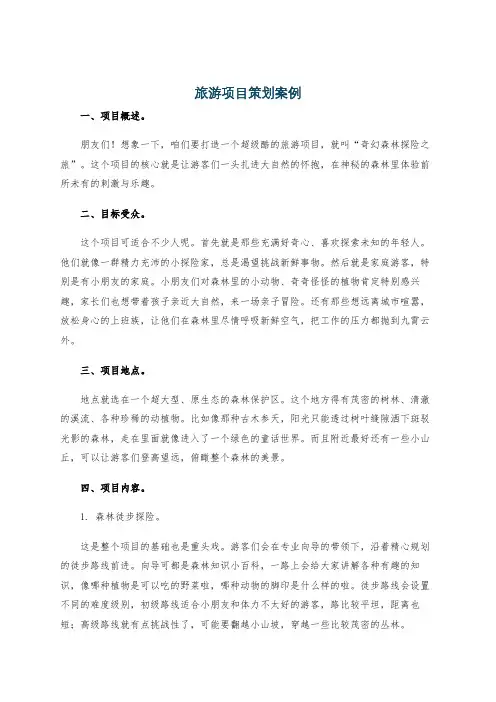 旅游项目策划案例