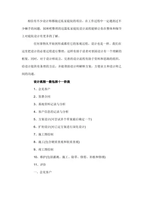 私家庭院景观设计流程