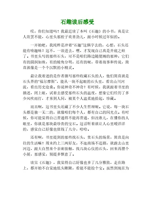 石趣读后感