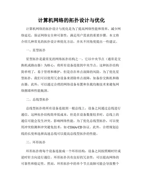 计算机网络的拓扑设计与优化