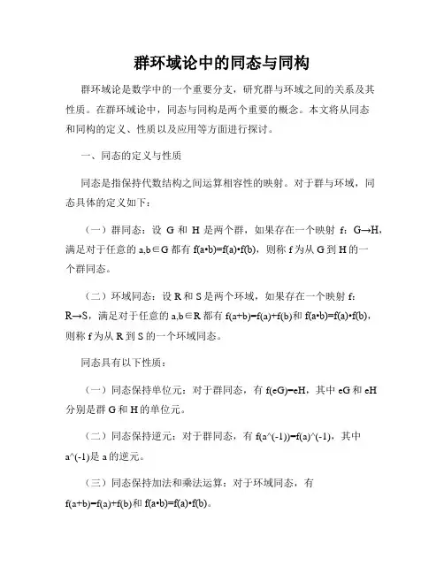 群环域论中的同态与同构