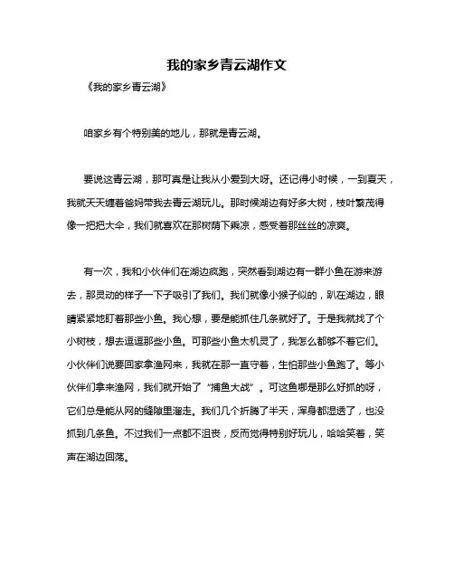 我的家乡青云湖作文