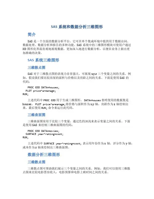 SAS系统和数据分析三维图形