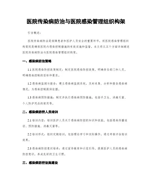 医院传染病防治与医院感染管理组织构架