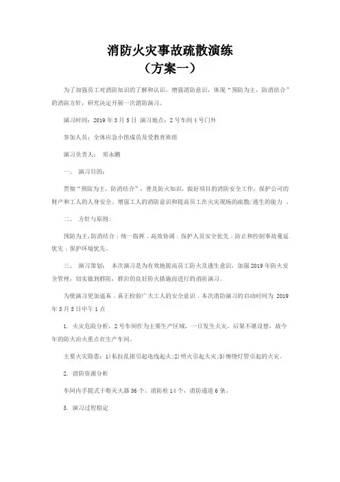消防演练实施方案2019