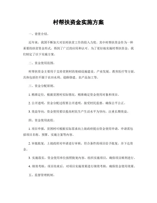 村帮扶资金实施方案