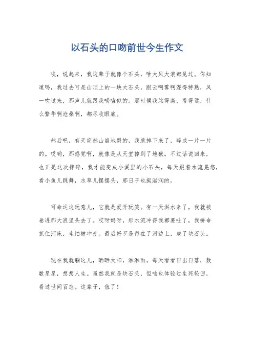 以石头的口吻前世今生作文