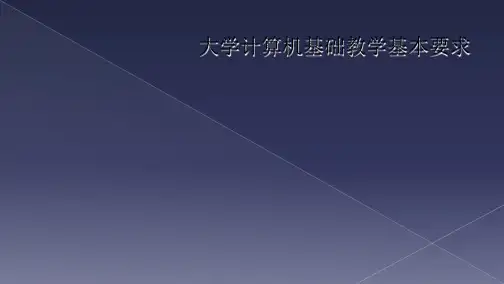 大学计算机基础教学基本要求