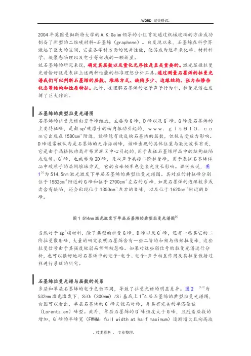 石墨烯材料拉曼光谱测试详解