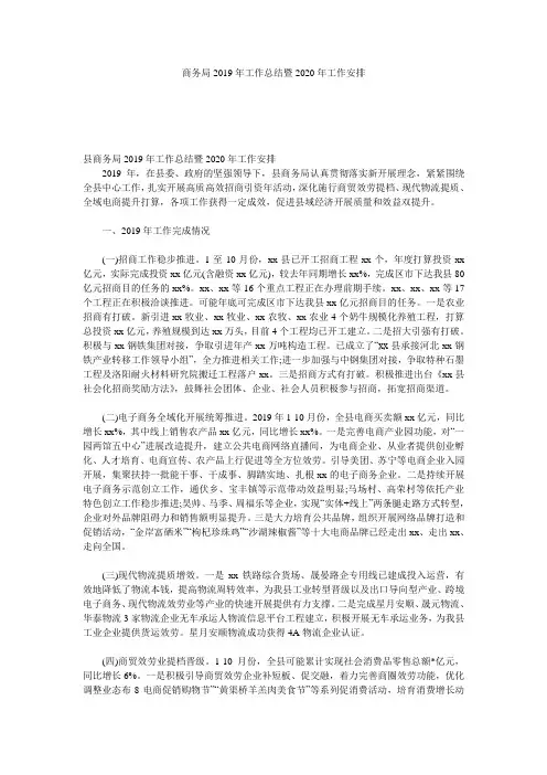 商务局2019年工作总结暨2020年工作安排