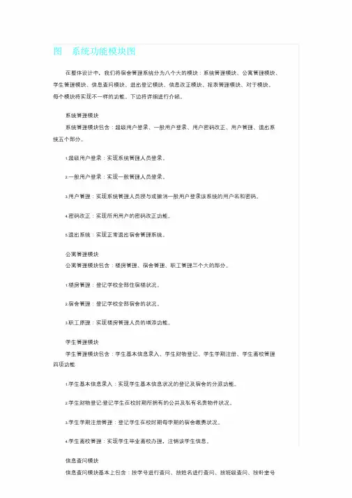 学生宿舍管理系统设计方案